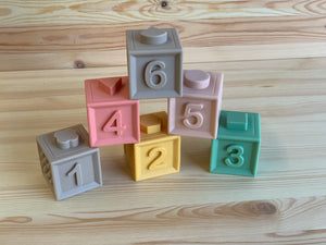 Silicone stacking blocks - set of 6